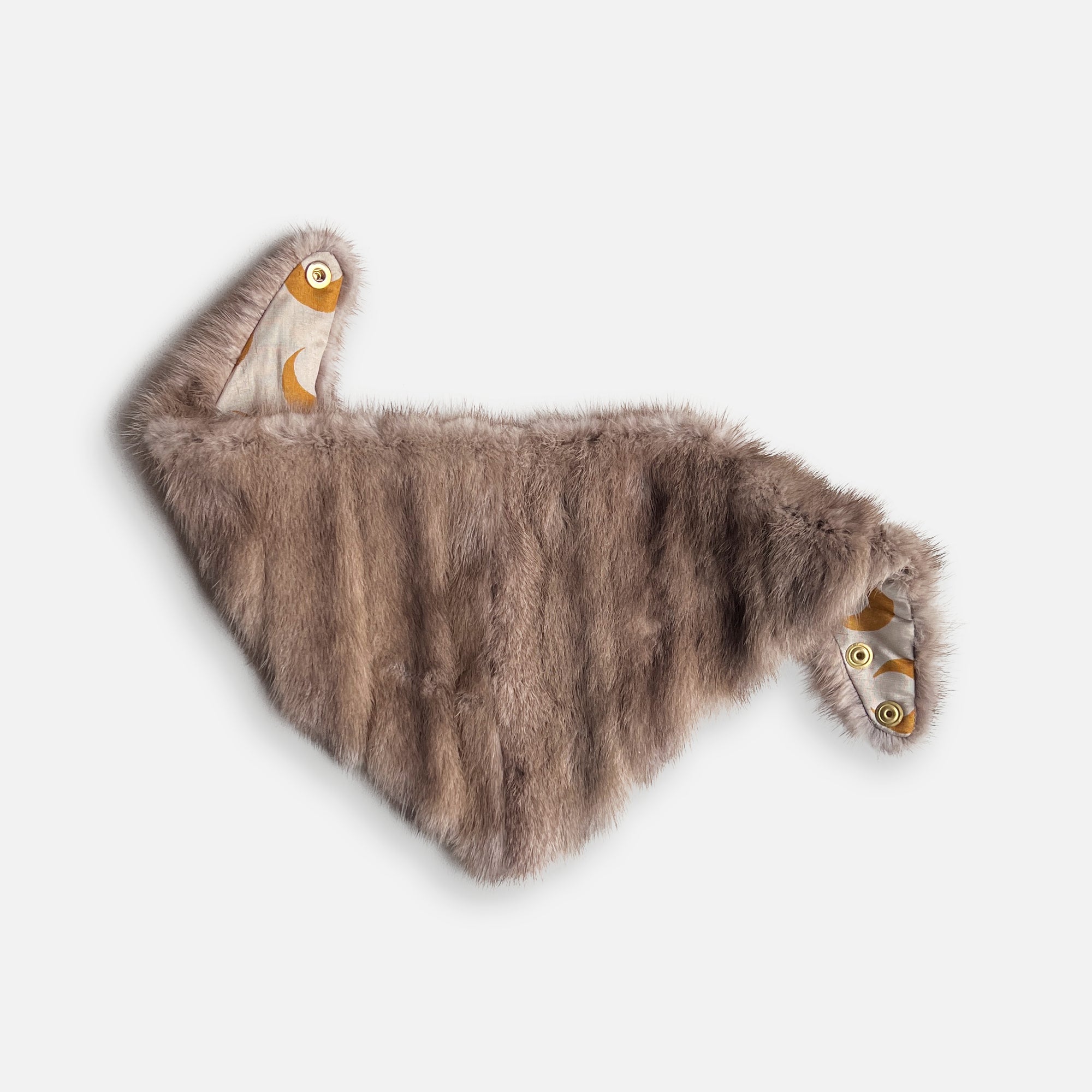 COWBOY SCARF •  GREYISH BROWN GRANNY'S FUR