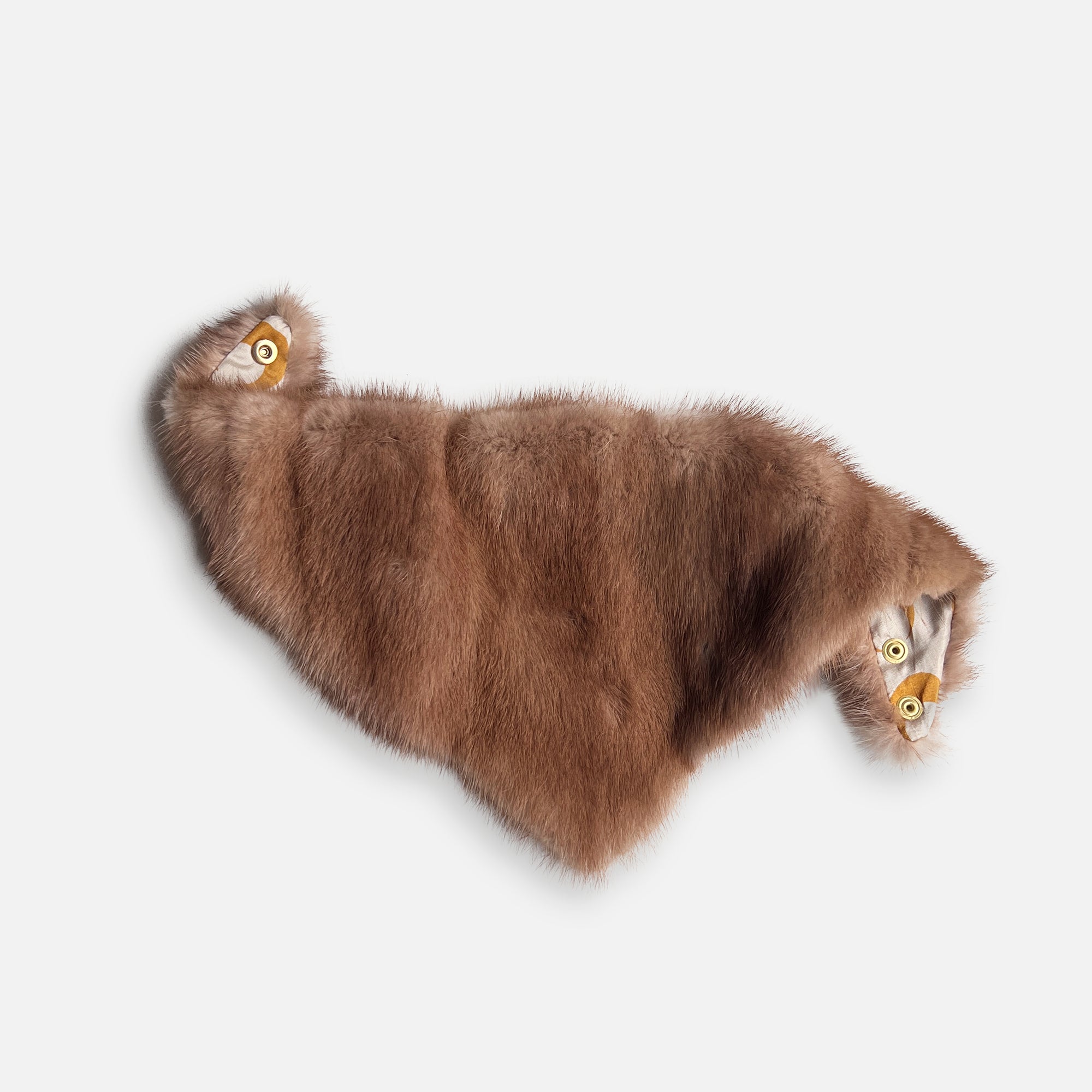 COWBOY SCARF •  LIGHT BROWN GRANNY'S FUR